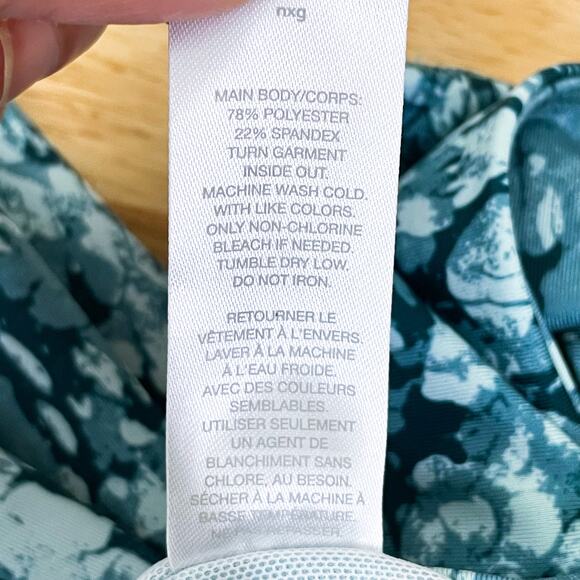 Z By Zella High Waisted Printed Leggings Blue Clearwater Acacia size XS NWOT - Picture 8 of 10